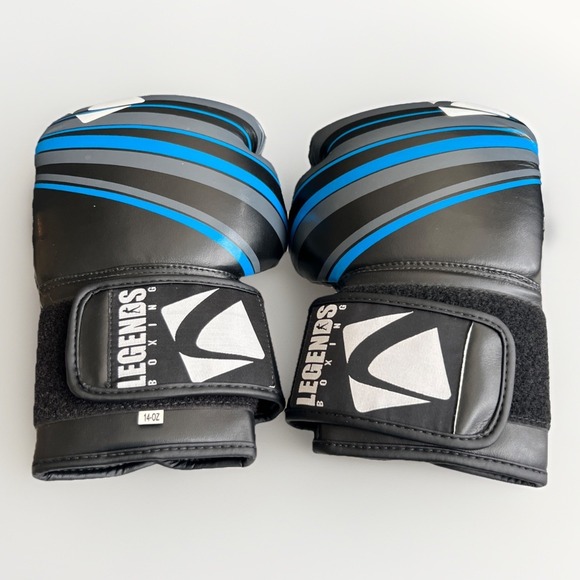 Legends Boxing Gloves 14 oz Black Blue Training Sparring Punching MMA - Picture 3 of 3
